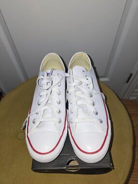 Converse - White Leather Chuck Taylor All Star Lift Platform Sneakers Size 8